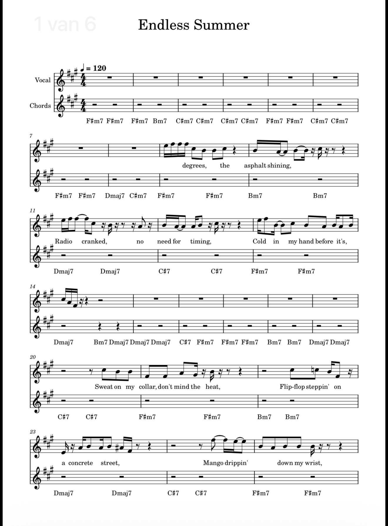 Lyrics page visual