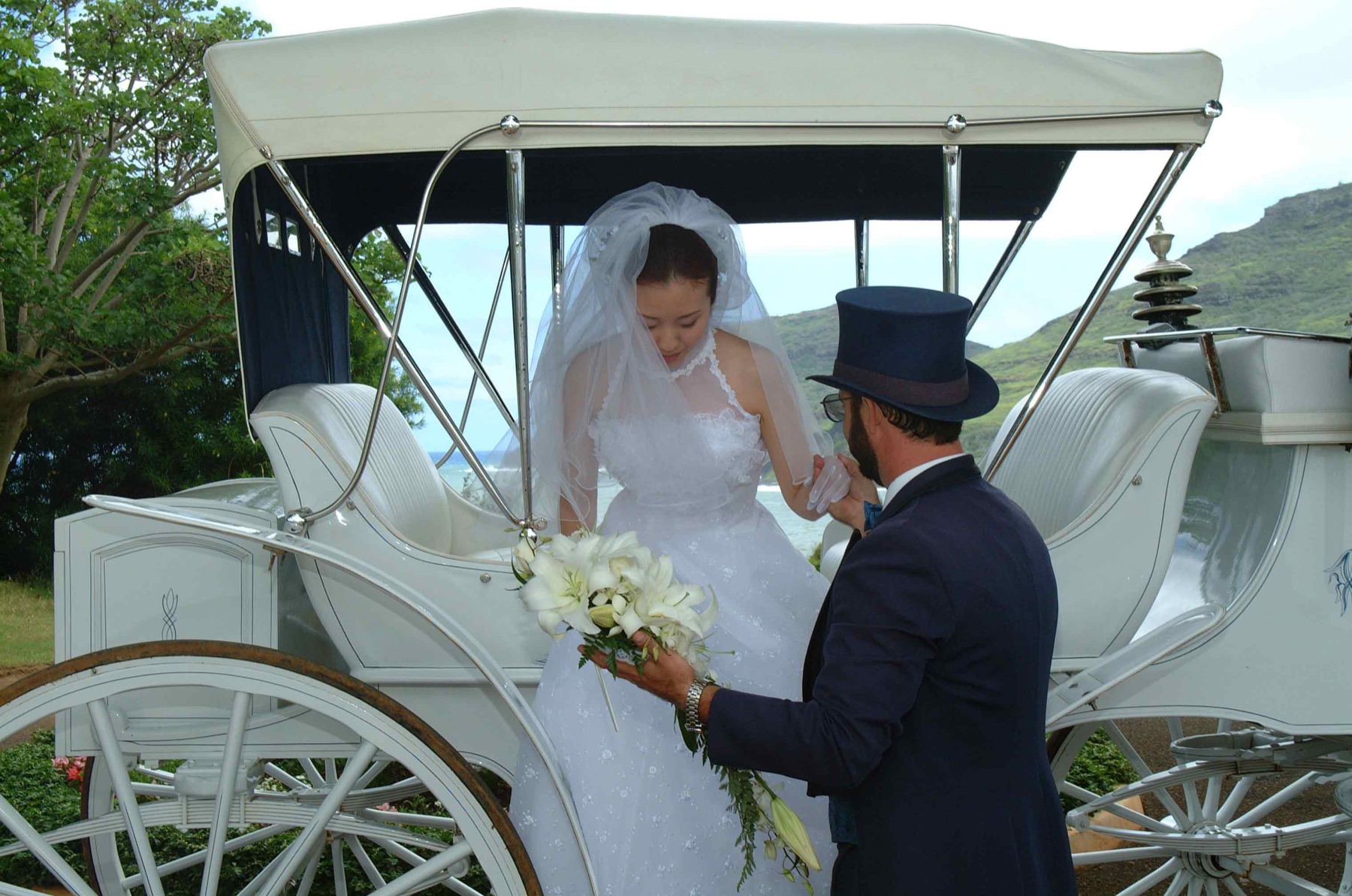 Wedding carriage moment