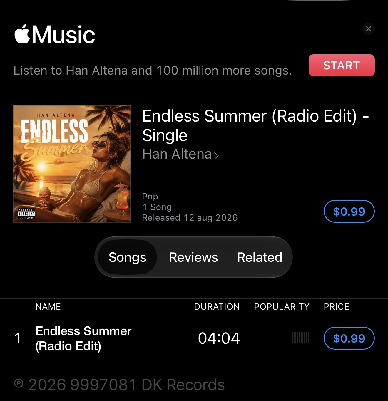 Endless Summer Apple Music cover